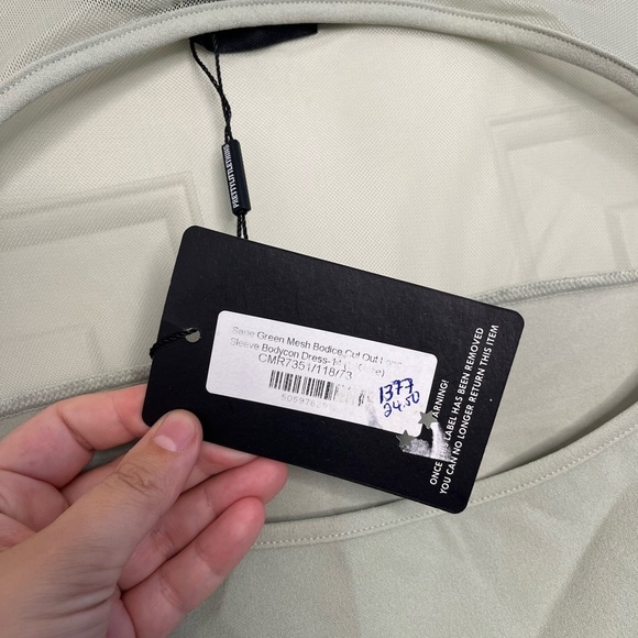 NWT Pretty Little Thing Green Mesh Bodice Cut Out Mini Dress 10 - Picture 4 of 11